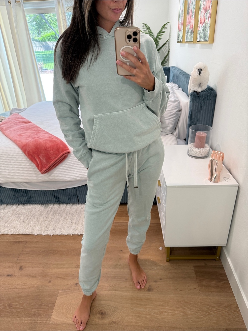 TALENTLESS Light Sage Green Cozy Hoodie Set